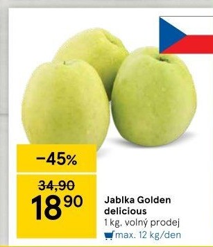 Jablka Golden Delicious