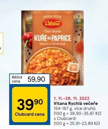 Jídla instantní Rychlá večeře Vitana