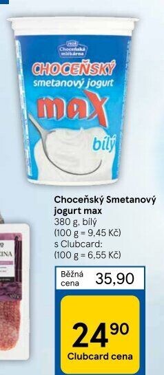 Jogurt smetanový max bílý Choceňský