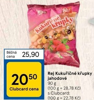 Křupky kukuřičné ochucené bez lepku Rej