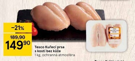 Kuřecí prsa s kostí Tesco