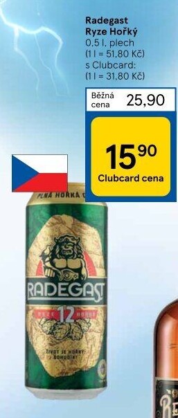 Pivo světlý ležák 12° Ryze hořká Radegast