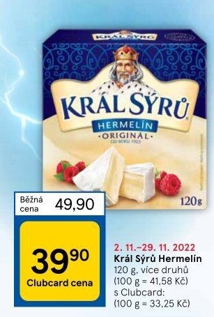 Sýr Hermelín Král sýrů