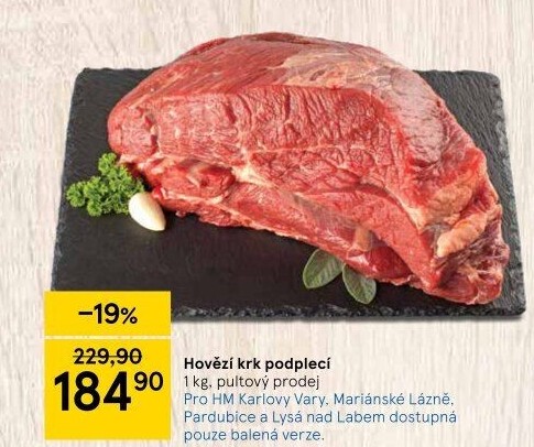 Hovězí přední bez kosti - krk podplečí