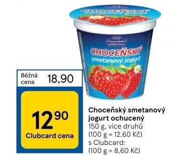 Jogurt smetanový ochucený Choceňský