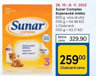 Kojenecká výživa Sunar Complex