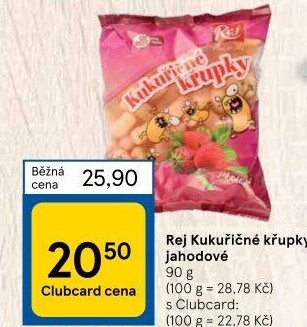 Křupky kukuřičné ochucené bez lepku Rej