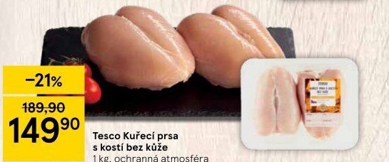 Kuřecí prsa s kostí Tesco