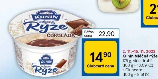 Mléčná rýže Kunín