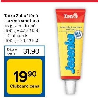 Mléko kondenzované slazené Tatra