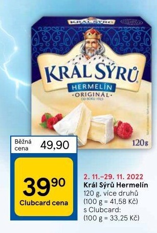 Sýr Hermelín Král sýrů