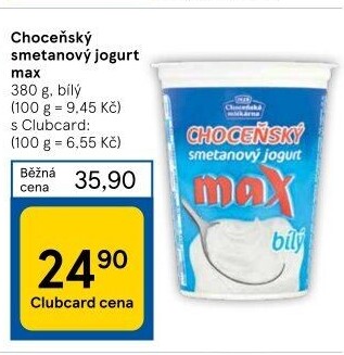 Jogurt smetanový max bílý Choceňský