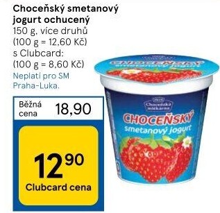Jogurt smetanový ochucený Choceňský