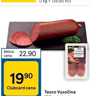 Salám Vysočina Tesco