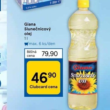 Slunečnicový olej Giana