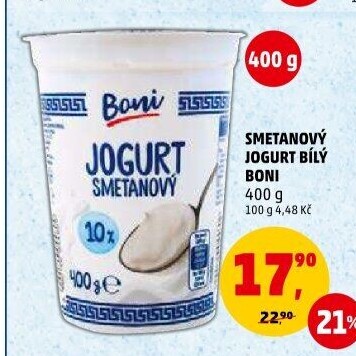 Bílý jogurt smetanový Boni
