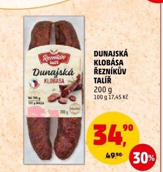 Dunajská klobása Řezníkův talíř