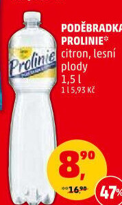 Ochucená voda Poděbradka Prolinie
