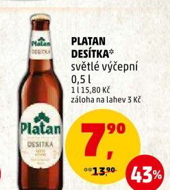 Pivo světlé výčepní 10° Platan
