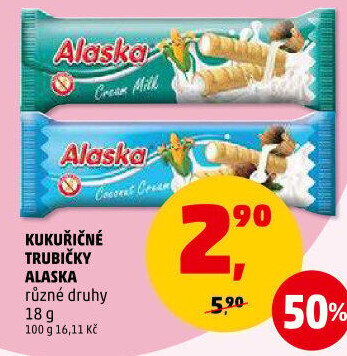Trubičky bez lepku Alaska