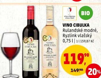 Víno Rulandské modré bio Víno Cibulka
