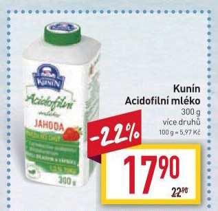 Acidofilní mléko ochucené Kunín