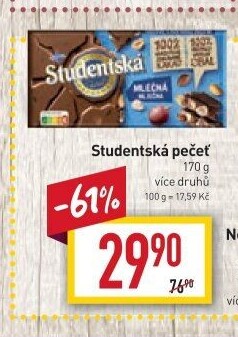 Čokoláda Studentská pečeť Orion