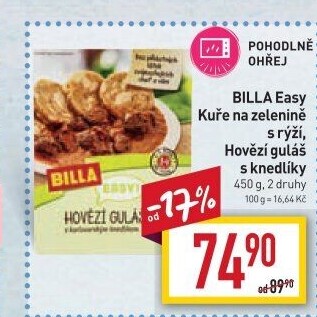 Kuřecí maso se zeleninou a rýží Easy Billa