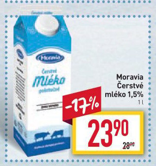 Mléko čerstvé Moravia - 1,5% polotučné