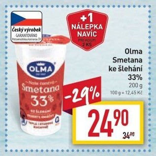Smetana ke šlehání Olma 33%
