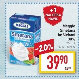 Smetana ke šlehání trvanlivá Meggle 30%