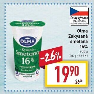 Smetana zakysaná Olma 16%