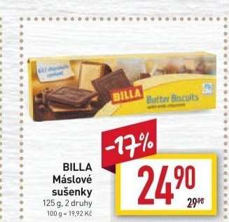 Sušenky máslové Billa