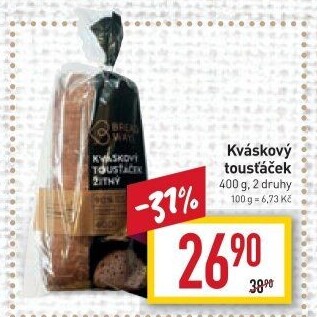 Toustový chléb kváskový Breadway