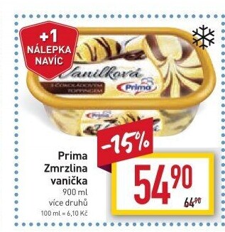 Zmrzlina ve vaničce Prima