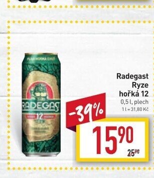 Pivo světlý ležák 12° Ryze hořká Radegast