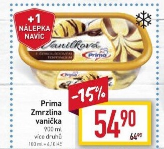Zmrzlina ve vaničce Prima