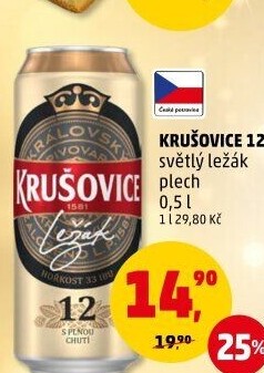 Pivo světlé Královský ležák 12° Krušovice