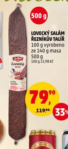 Salám lovecký Řezníkův talíř