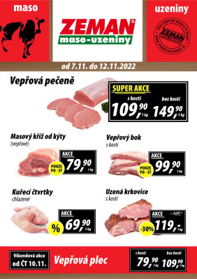 akční leták ZEMAN maso - uzeniny 7.11.2022-12.11.2022