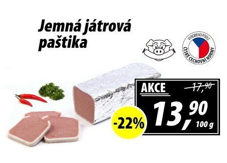 Paštika játrová jemná
