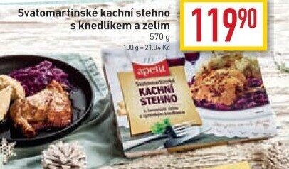 Svatomartinské kachní stehno s červeným zelím Apetit