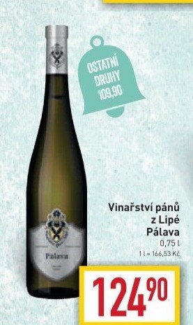 Víno Pálava Vinařství Pánů z Lipé