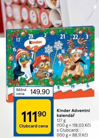 Adventní kalendář Kinder