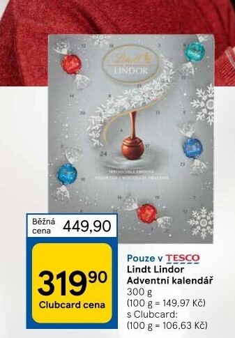 Adventní kalendář Lindor Lindt