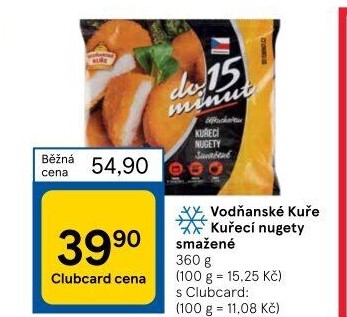 Nugetky kuřecí smažené mražené Vodňanské kuře
