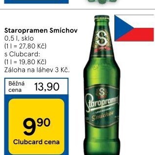 Pivo světlé výčepní 10° Smíchov Staropramen