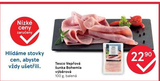 Šunka vepřová výběrová Bohemia Tesco