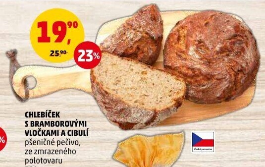 Chléb s bramborovými vločkami a cibulí