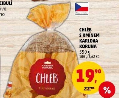 Chléb s kmínem Karlova Koruna